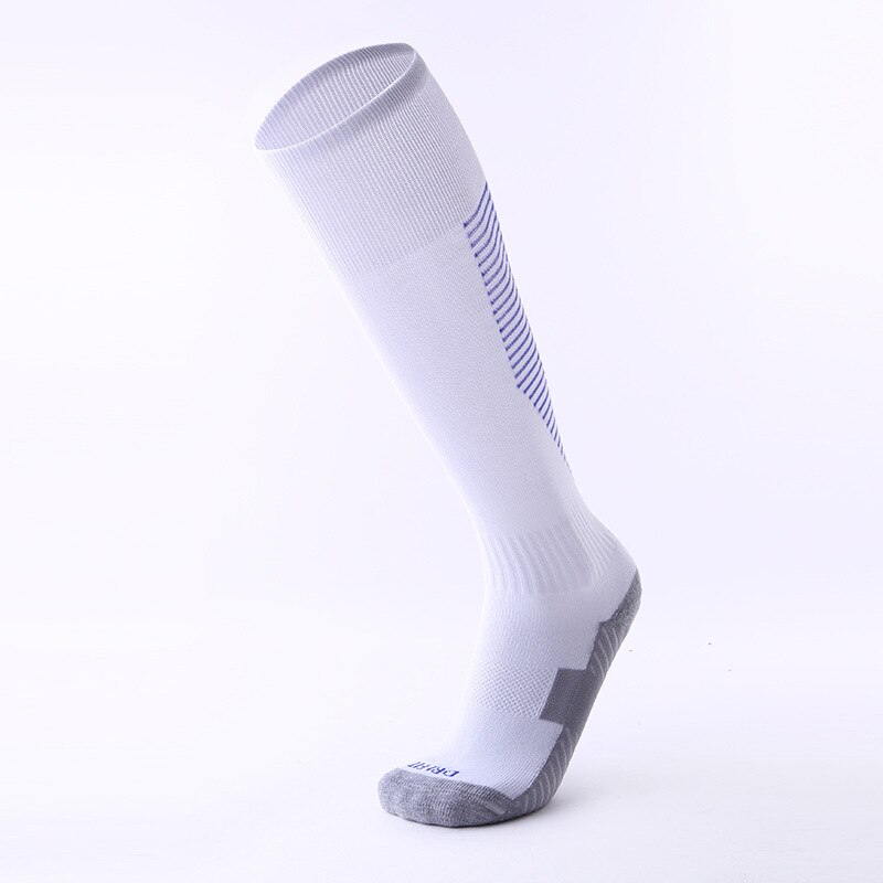 Brothock winter thick adult football socks towel bottom deodorant wear men running football soccer socks factory direct: Blue and white