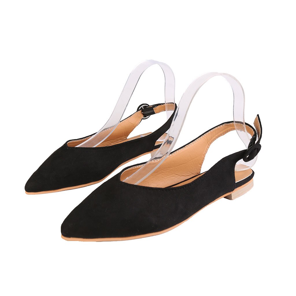 Vogue Women Ladies Solid Leopard Pointed Toe Buckle Slingbacks Causal Single Shoe Gladiator Roman Flat Shoes Outside Pop May 17