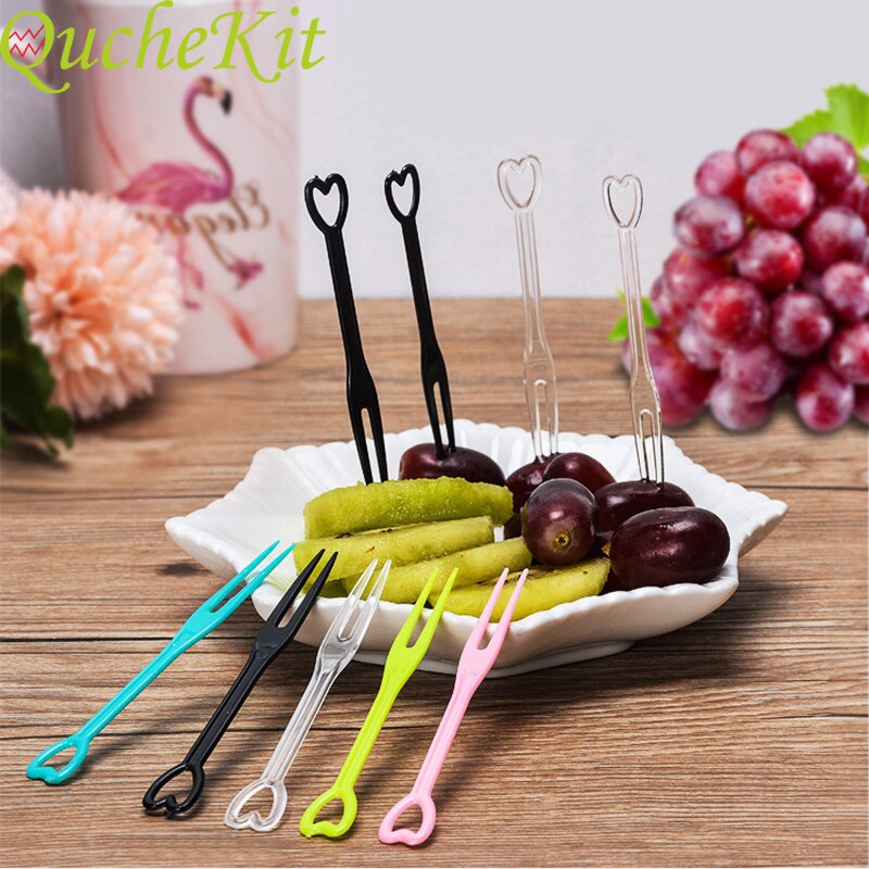 30/50/100 stücke Einweg Obst Gabeln Stick Einzeln Warpped Lebensmittel Forcks Hochzeit Party Weihnachten Für Kunststoff Gabel obst Kuchen
