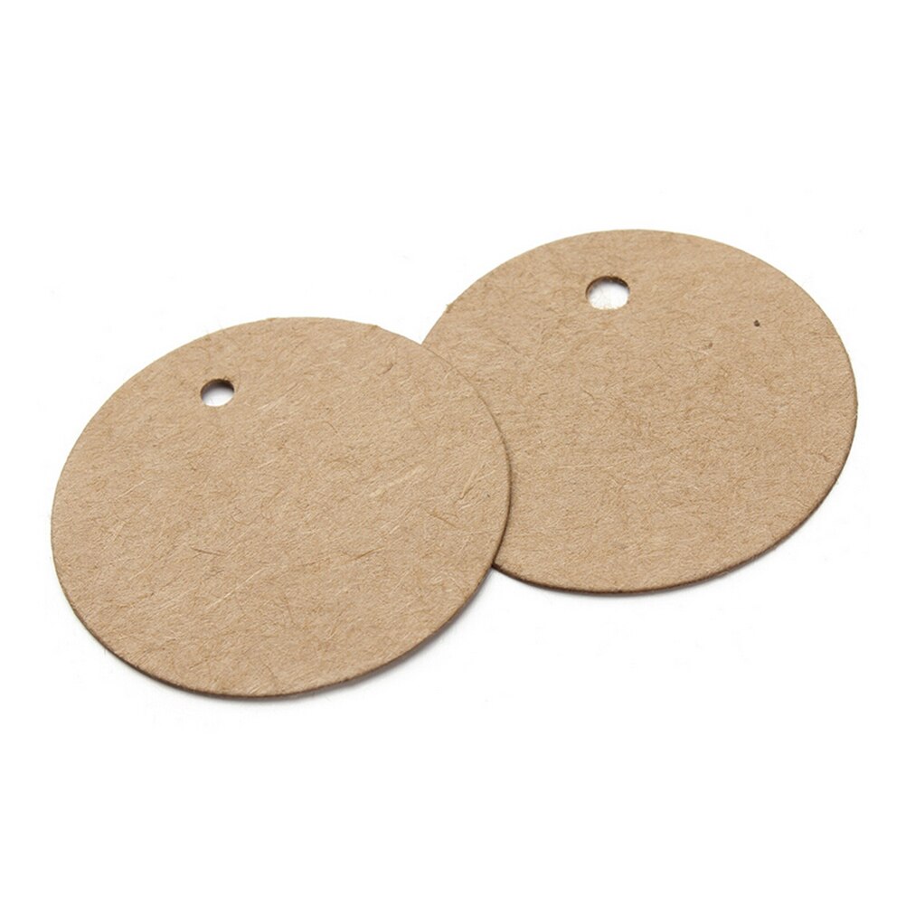 100Pcs Diy Ronde Kant Vormige Kraftpapier Labels Kofferbak Voedsel Prijs Marks Tags Voor Bruiloft Decoratie Kaart Maken 2X2 Cm