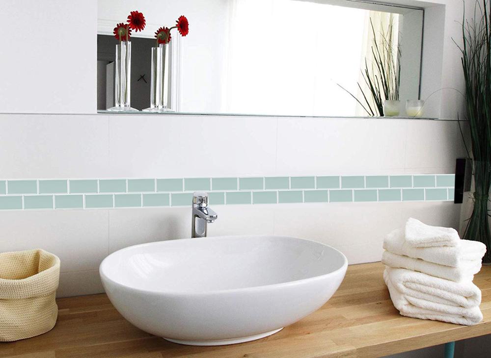 Self Adhsive Waterproof Bathroom Decoration Wallpaper 3d Kitchen Subway Wall Tile