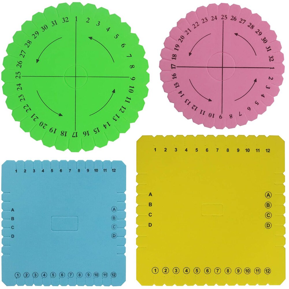 4pcs Multicolour Kumihimo Disks Set Kumihimo Beading Cord Disc Disk Hand Bracelet Knitting Tools Household Braided Weaving Board: All 4 Size