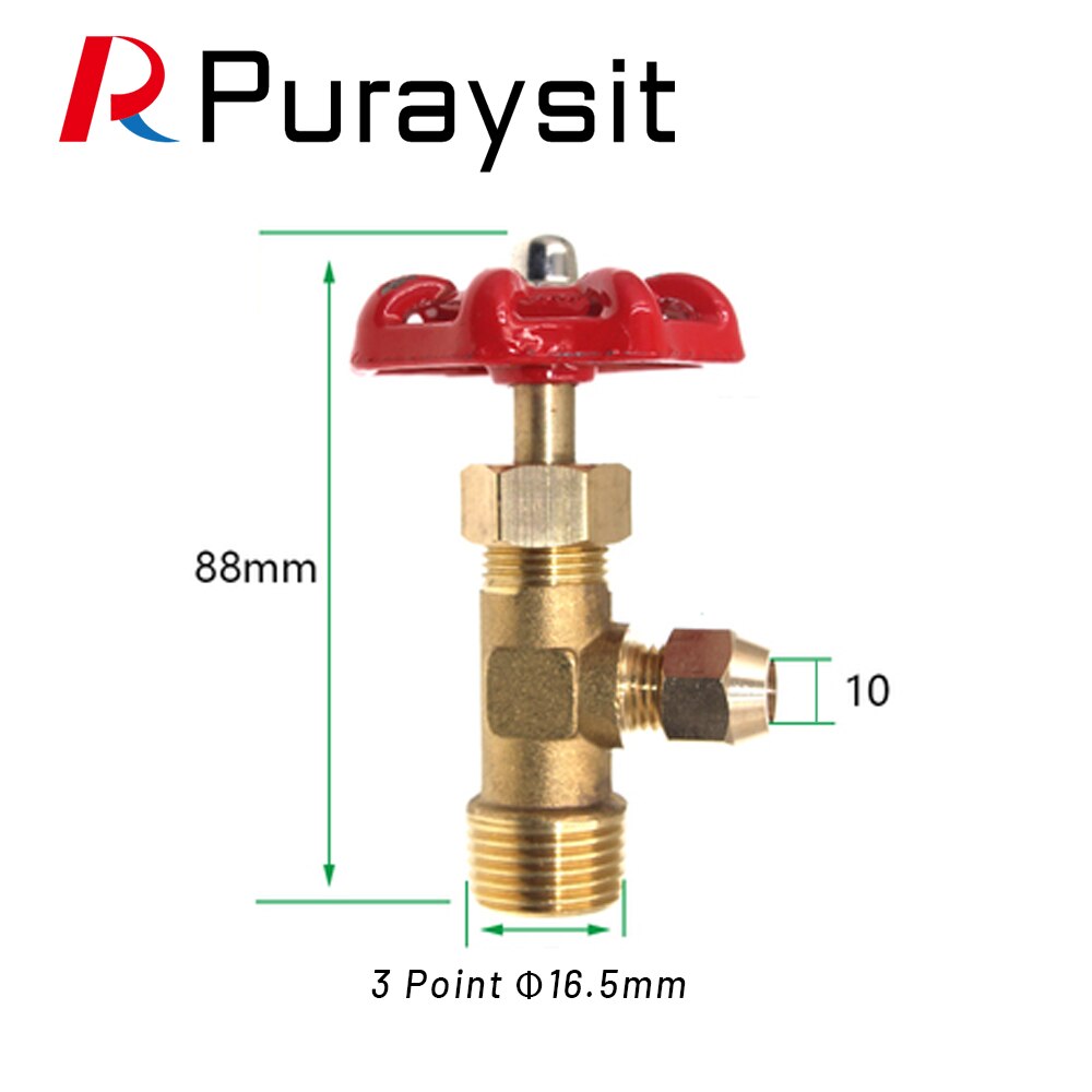 Brass Regulator Miniature Flow Control Valve 1 point 2 point Needle valve 8.5mm 10mm oil valve Corrosion Resistance Acid: Purple