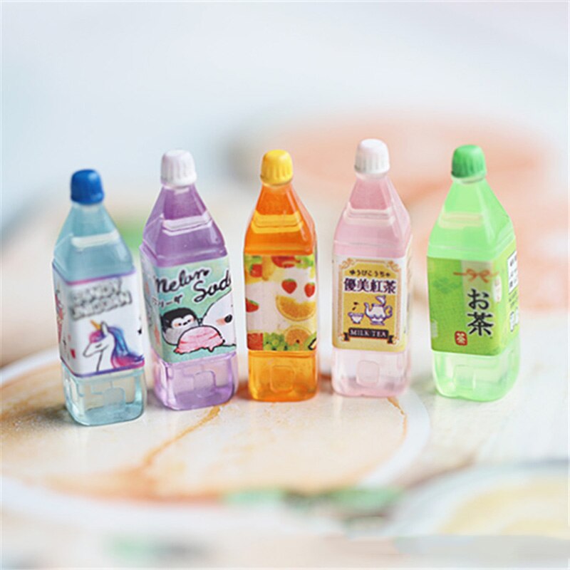 1/6 Scale Dollhouse Miniature Bottle Mini Coke Mineral Water Drink Pretend Play Food for blyth bjd barbies Kitchen Accessories: 5pcs style9