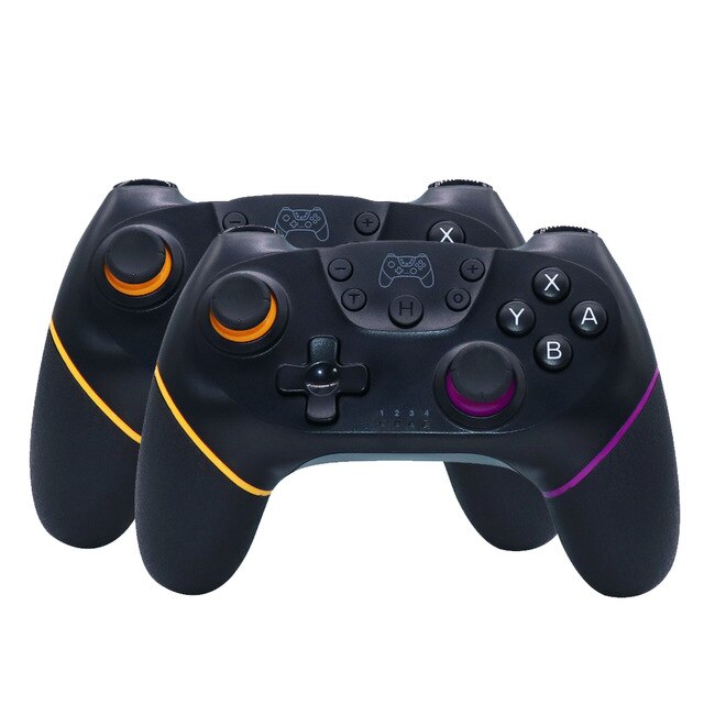 Bluetooth Pro Gamepad für N-Schalter NS-Schalter NS Schalter Konsole Wireless Gamepad Video Spiel USB Joystick Controller mit 6-Achse: 2pcs  black2