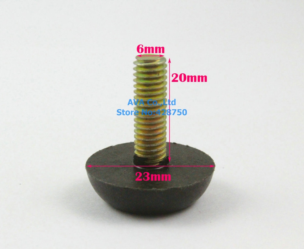 20 svarta  m6 x 20mm skruvar  , 23mm bas justerbara möbelben bordsjusteringsfötter