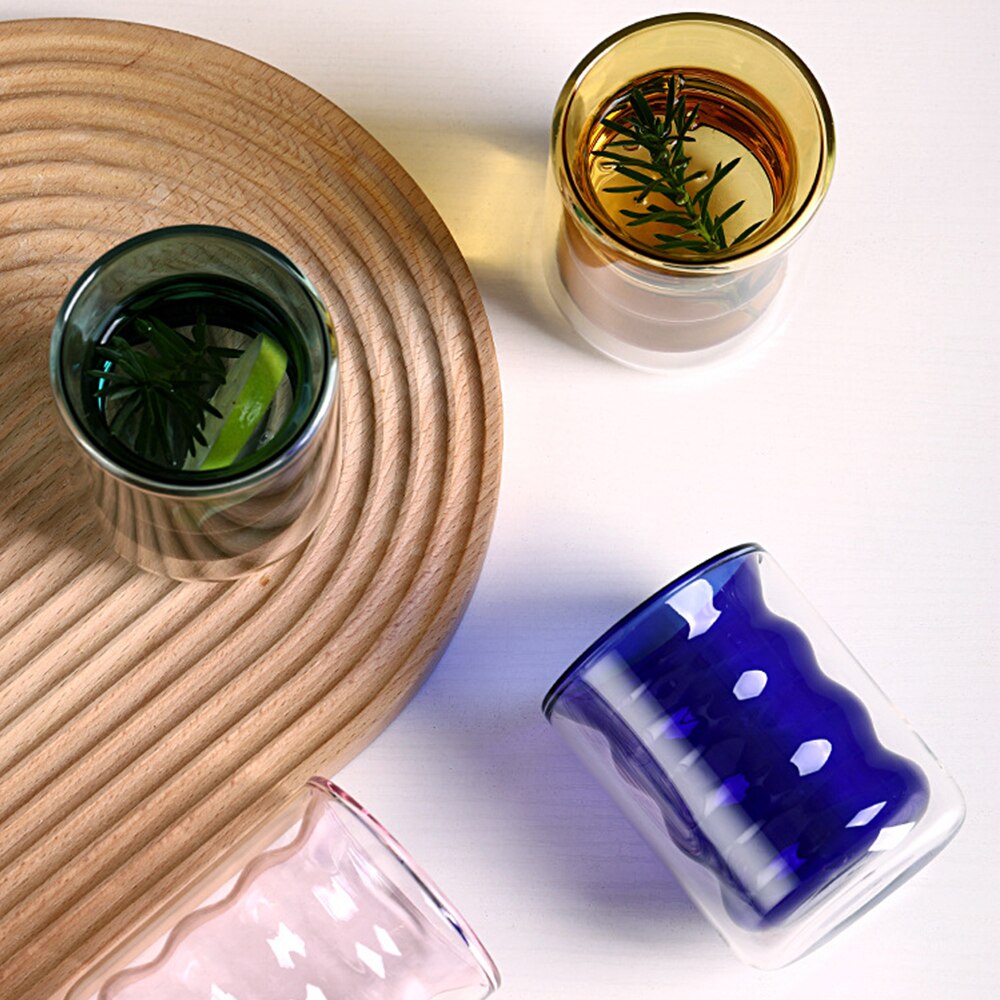 Tasse à café à Double paroi anti-brûlure, joli Mug en verre coloré, pour le thé ou le lait, idéal comme de noël