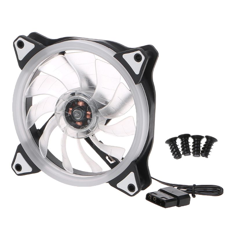 DC 12V 3+4 Pin 120x120x25mm LED Fan RGB 12025 PC Computer Case Cooling Radiator