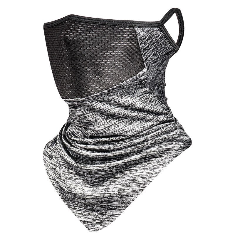 Män vandring cykla helmask bandana andningsbar cykelmask sporthalsduk sommar balaclava cykelsport halvansiktsmask: Grå