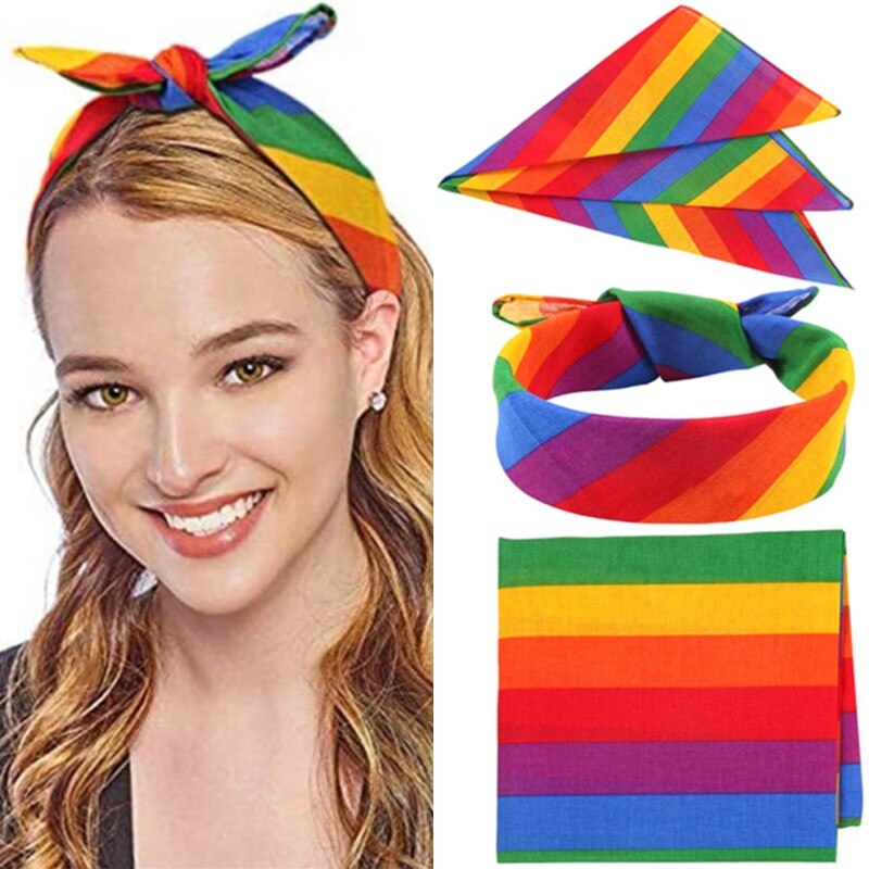 Regenboog Bandana Unisex Vierkante Sjaal Voor Partij Viering Supplies Gay Pride Lgbtq Bandana Hoofdband Zakdoek Vierkante Sjaal