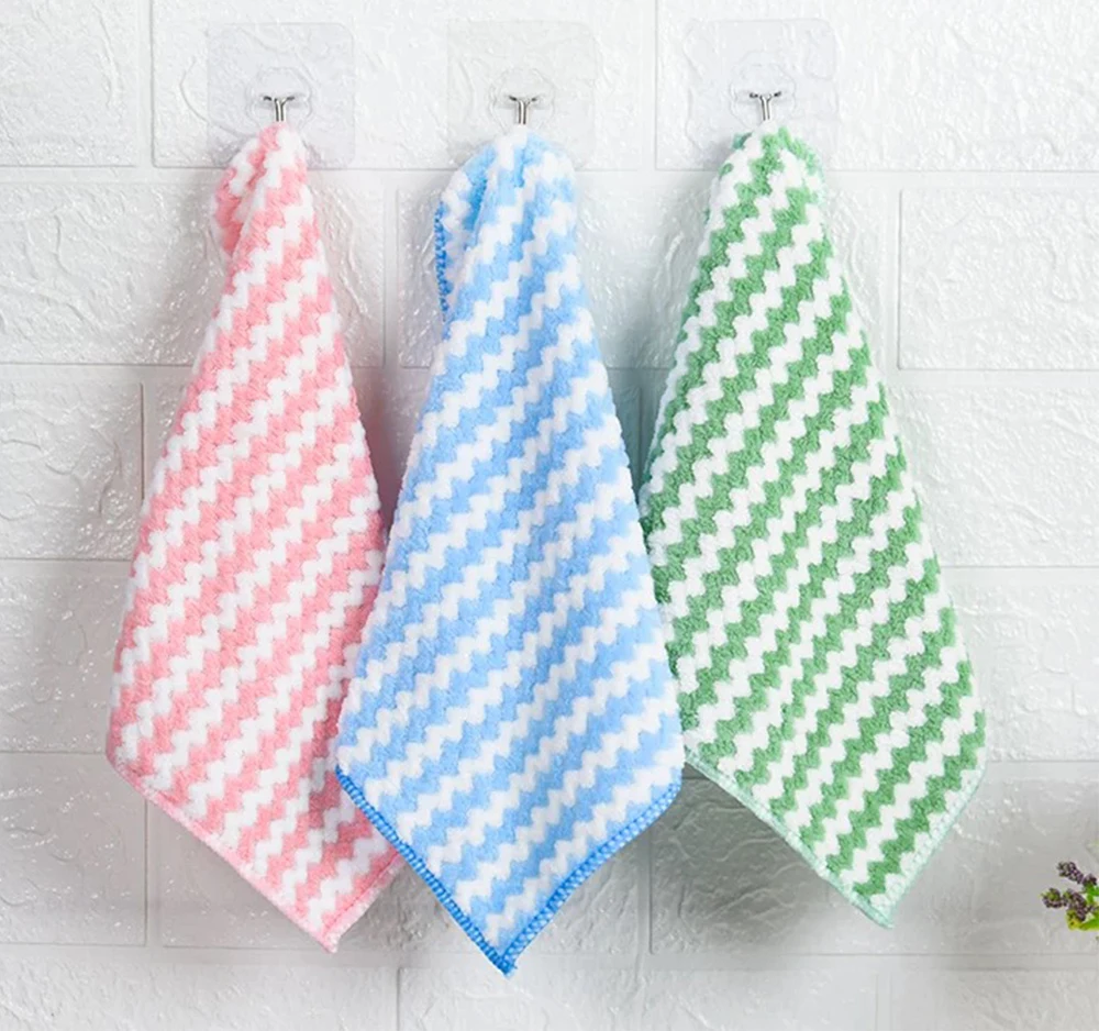 Microfiber Reinigingsdoekje Fluwelen Verdikte Vaatdoeken Hoog Absorberend Schuren Keuken Wassen Vaatdoeken Huishoudelijke Veeg Handdoeken