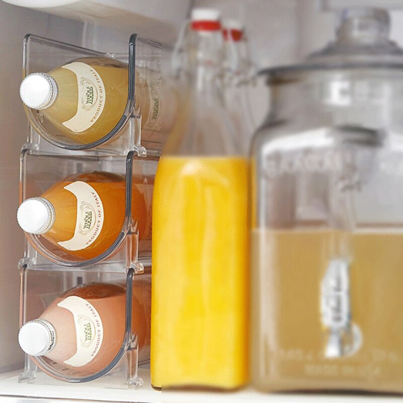 4Pack Kühlschrank Organizer Küche Flasche Lagerung Gestell Stapelbar Wein Halfter Flaschen Anzeige Regal Kühlschrank Veranstalter Gestell