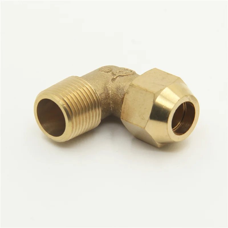 Copper flared joint elbow connection 1 / 8 "1 / 4" 3 / 8 "1 / 4" external thread brass fittings copper flared joint