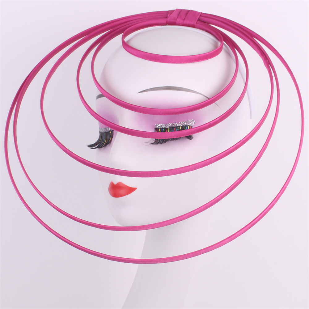 Royal Ascot Luxury Fascinator Hat Women Wedding Headpiece Mesh Hat Formal Event Pillbox Fascinator Hats Ladies Mariage Millinery: Rose Red