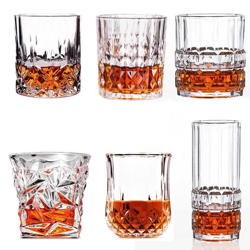 6 teile/satz Whiskey Wein Glas Bahre Saft Kristall Tasse Whiskey Brandy Wodka Gläser 11 entscheidungen transparent Bar Verein Küche Dekor