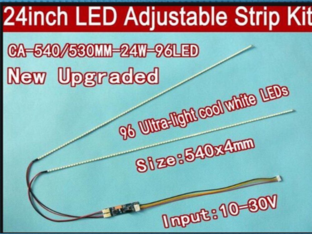 5 stks 24 ''540mm Verstelbare helderheid led backlight strip kit, update 24inch-wide LCD CCFL-paneel led-achtergrondverlichting