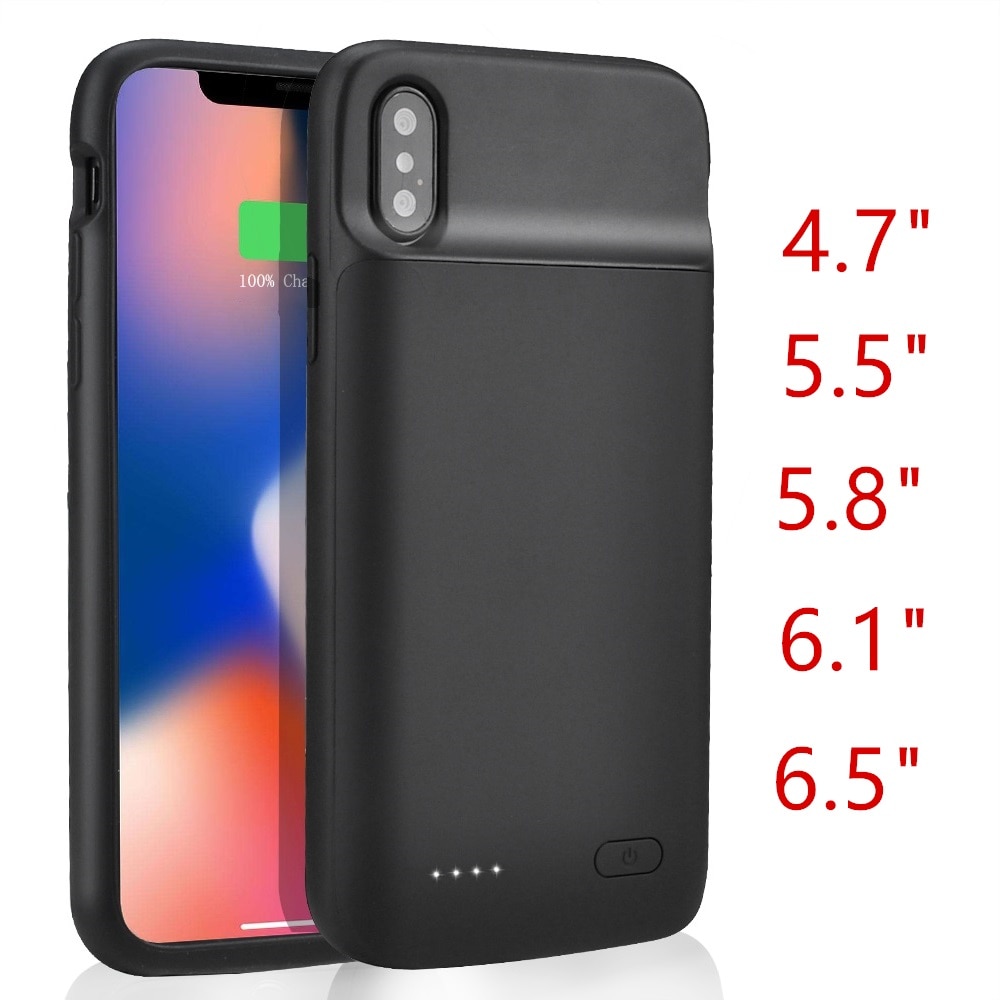 Power Bank Batterij Case Opladen 5000Mah Voor Iphone X Xs Max 6S 7 8 Xr Batterij Oplader power Bank 4100Mah Voor Iphone X Xs