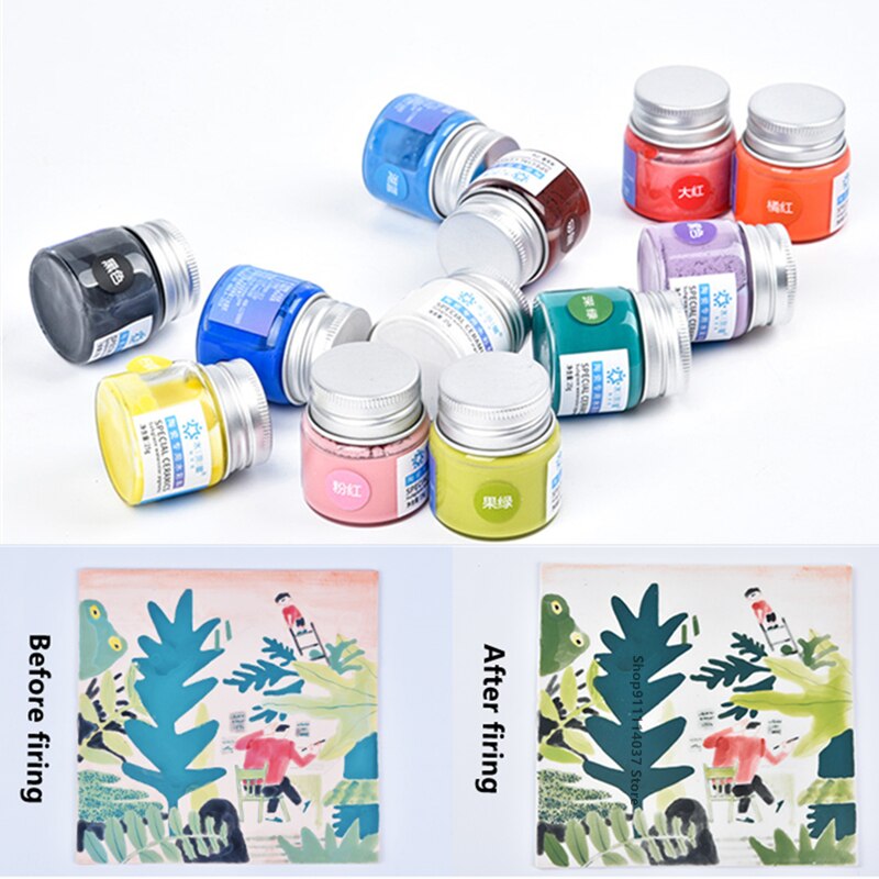 12 Color Set Pottery Art Painting Pigment Ceramic Underglaze Color DIY Hand-painted Underglaze Water-based Paint