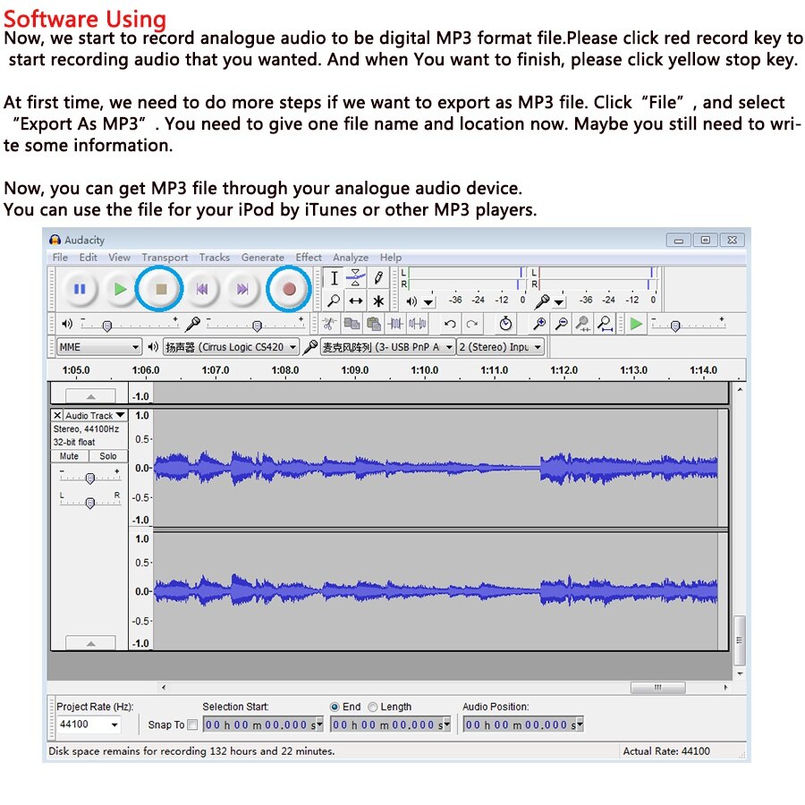 Cassette Player USB Cassette to MP3 Converter Capture Audio Music Player Tape Cassette Recorder