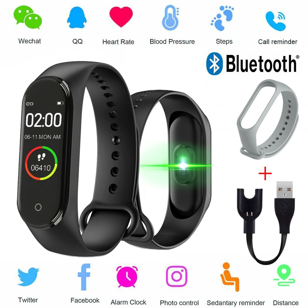 Sport Clever Armbinde Uhr Anruf Vibration Alarm Nachricht drücken Blutdruck Monitor Fitness Tracker Tragbare Digitale Armbanduhr