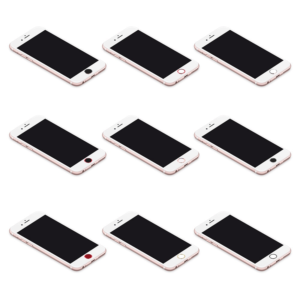 Voor Iphone 7/6S/6 7/6S/6 Plus Se/5S Voor ipad Pro Air2 Home Button Touch Id Bescherming Film Vingerafdruk Telefoon Sticker Metalen Ronde