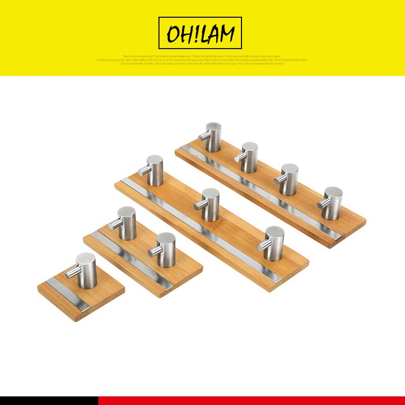 Creatieve Muur Hoed Kleding Lijm Massief Houten Muur Hangers Vouwen Kapstok Houten Muur Woonkamer Keuken Wc Bamboe Rek