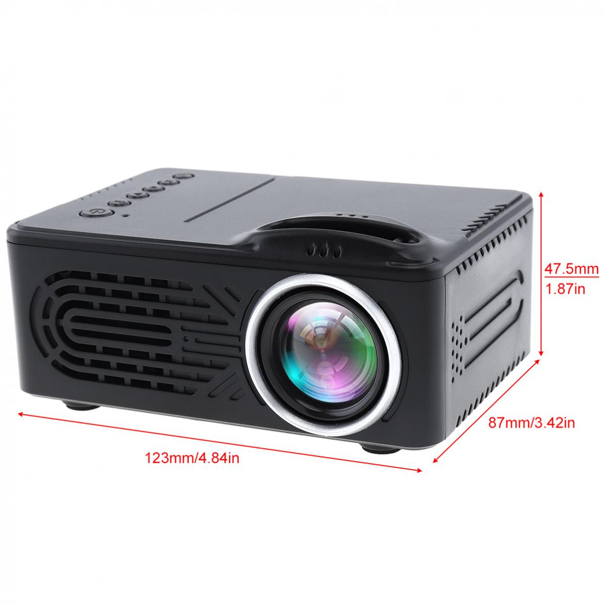 RD814 Mini HD Portable LED Homehold Projector Support 80 Inch Large Screen Projection with Remote Control for Home