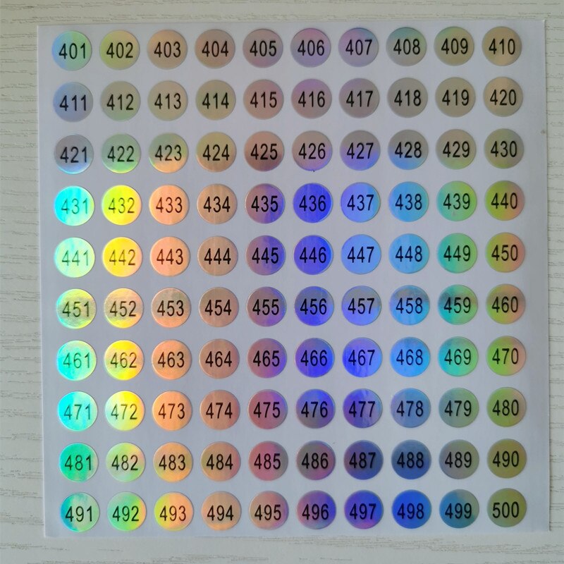 1-1000 nummer klistermärke etikett för nagellack färg gel lack märkning numrering manikyr verktyg: Nummer 401-500