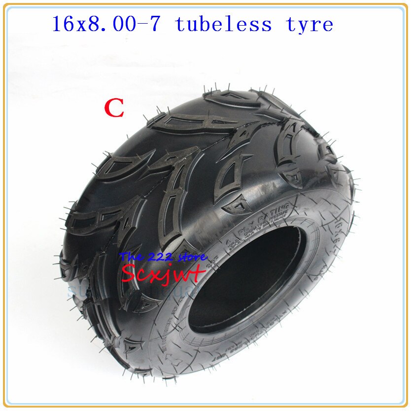 16 x 8-7 (200/55-7)  kart bildeler 7 tommer atv dekk 16 x 8.00-7 16 * 8-7 motorvei dekk terreng dekk slitesterke hjul dekk