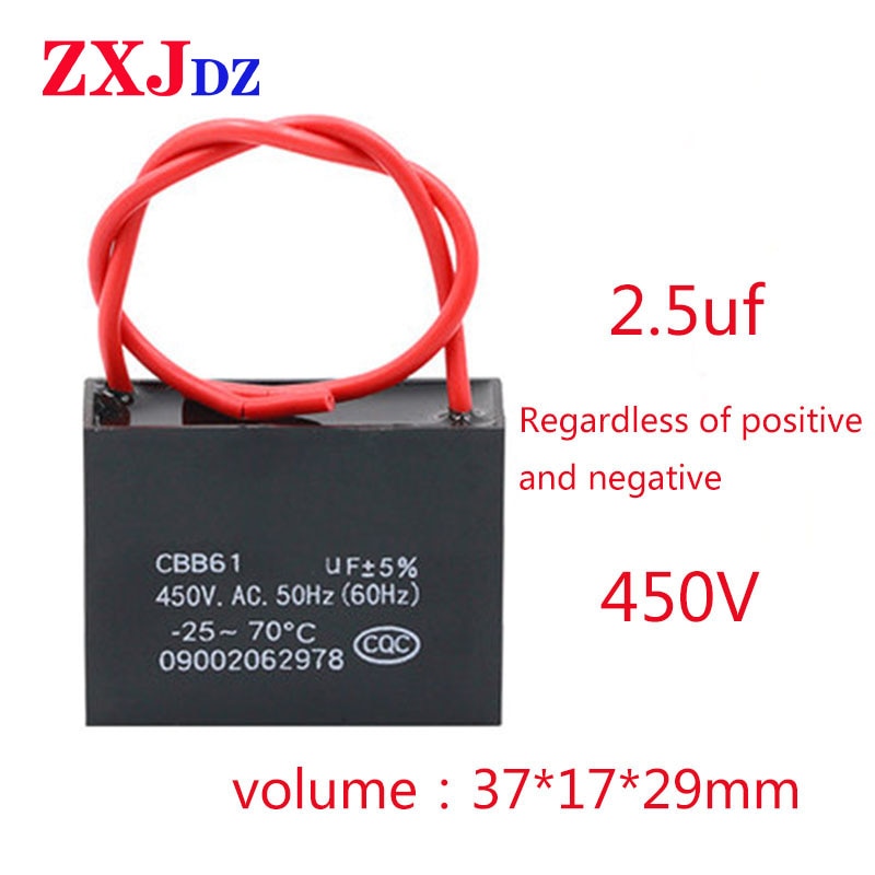 2.5 Uf 450V CBB61 Ventilator Condensator 2.5 Uf Fan Start Condensator Motor Start Condensator