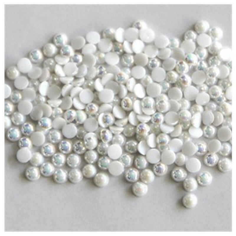 Nail Art bijoux haut de gamme manucure AB symphonie blanc perle fond plat Semi-circulaire Nail Art bijoux 200 pièces