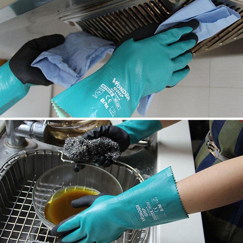 1 paar Öl Beständig Handschuhe Nitril Gummi Abriebfest Handschuh Antibiotikum Wasser Beweis Handschuh Chemische Beständig Arbeit Handschuh