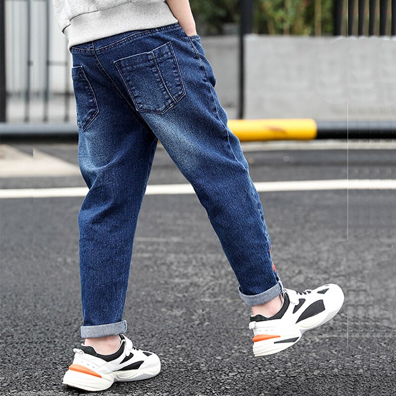 IENENS Winter Jungen Warme Kleidung Jeans Klassische BöHöhle freundlicher Denim Kleidung Hosen freundlicher Baby Junge Plus Samt Hosen