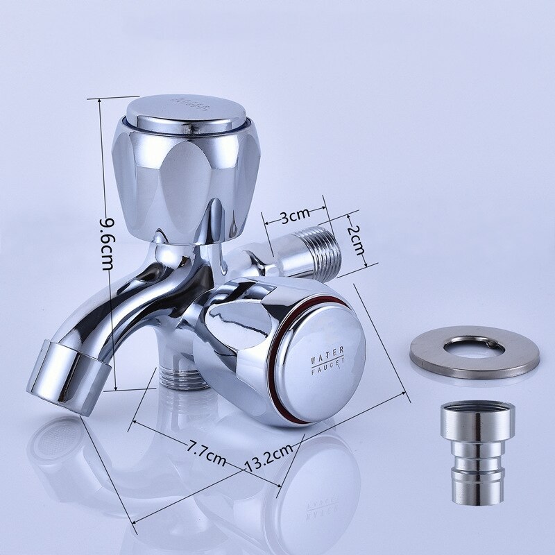Zinc Alloy Chrome Double Faucet Wall Mount Washing Machine Mop Faucet Multi-Function Outdoor Balcony Water Tap Laundry Bibcock: F