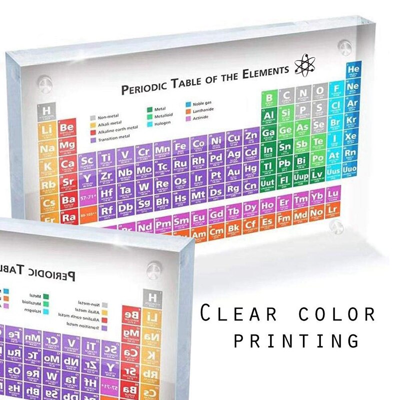 Acryl Periodiek systeem Der Elementen Tafel Display, met Elementen Kids Onderwijs Verjaardag Leraar Dag