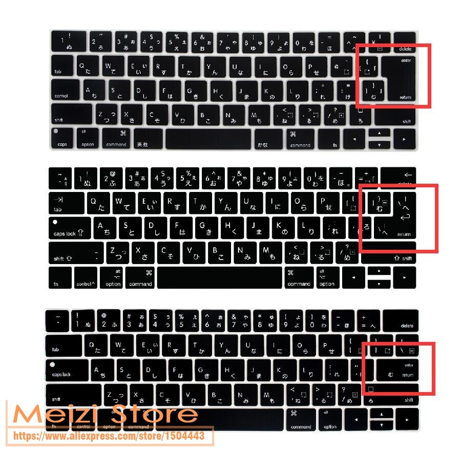 Japanse Japan Taal Keyboard Cover Protector voor Macbook Pro 13 15 met Touch Bar US/Universal voer