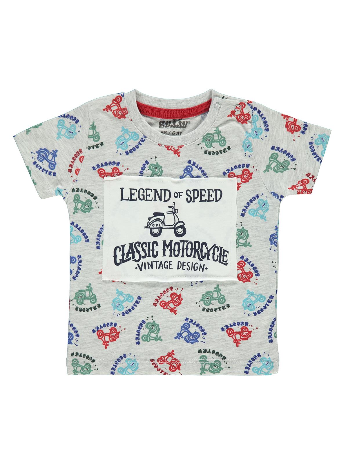 Casual Summer Short-Sleeve Cotton Camiseta блузка Cartoon Civil Baby Boy T-Shirt 6-18 Month: Gray / 12M