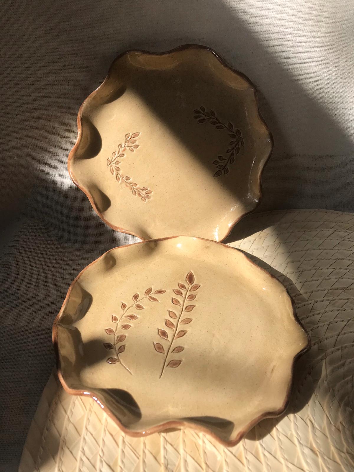 Ceramic Jewelry Plate - Flower Pattern Plates Four different Shape and Colors