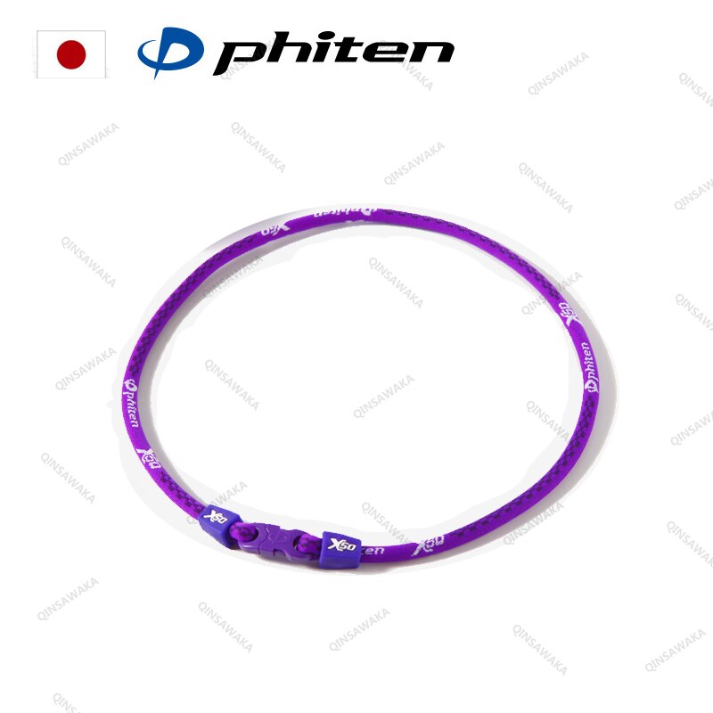 MADE IN JAPAN Phiten Titanium X50Necklaces aqua-titanium reduce fatique alleviate muscle strain tension athletes: PURPLE / 45CM