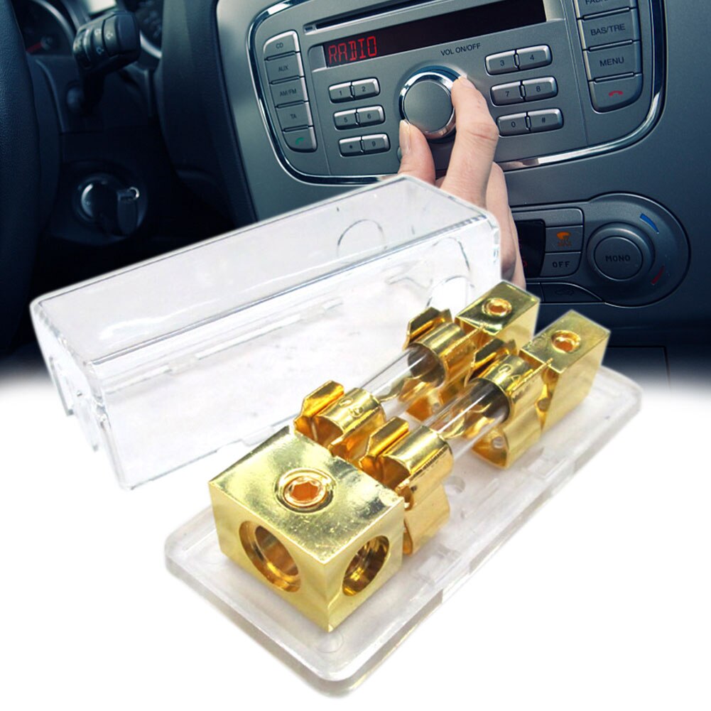 1 zu 2 Weg Halfter Universal- Mit Hülse Gold Überzogene Sicherung Block Energie Verteilung Automobil Professionelle Stereo Mini Auto Audio-