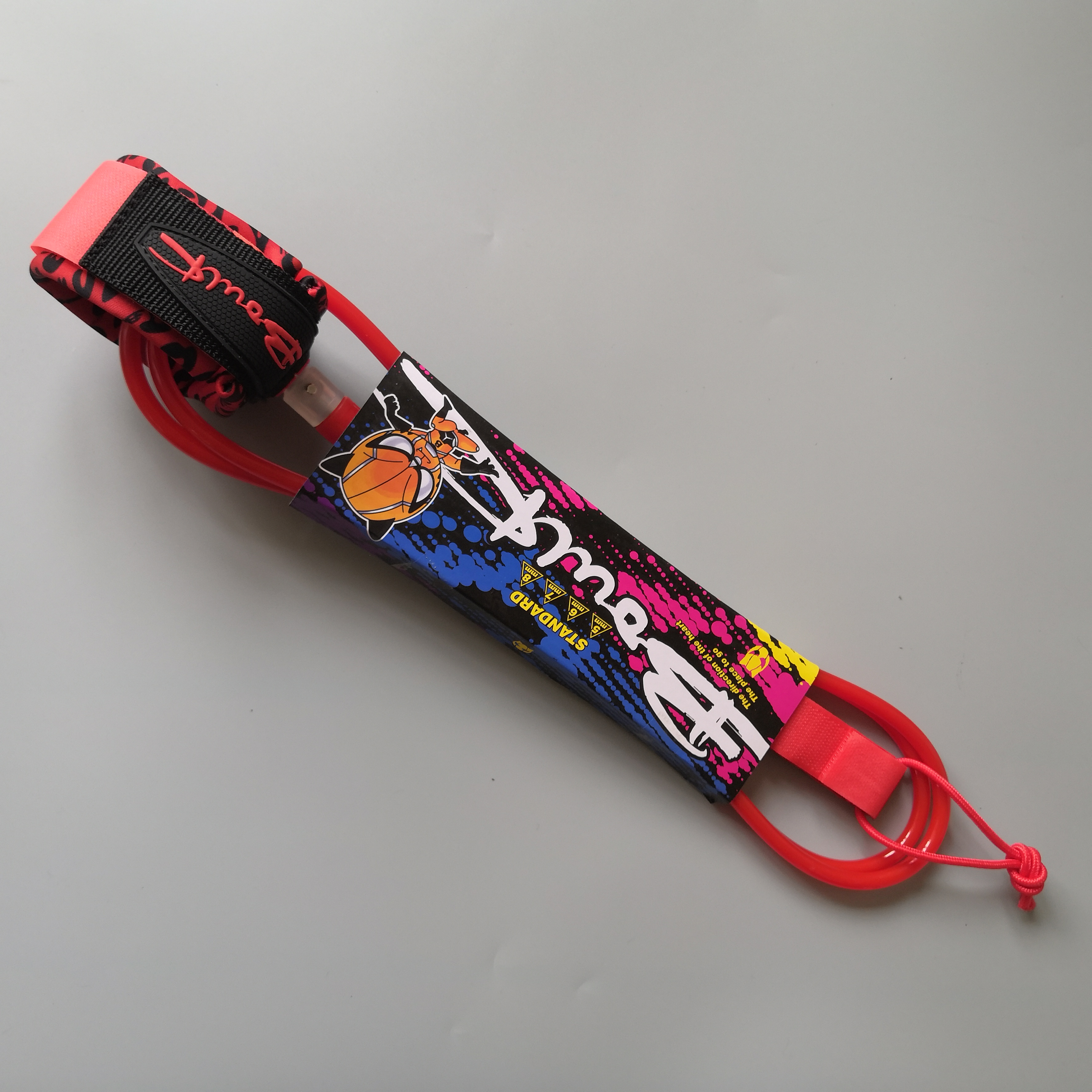 8 ft surf rope outdoor water ski surfboard foot rope TPU outdoor water sports straight rope foot leash rope: Red