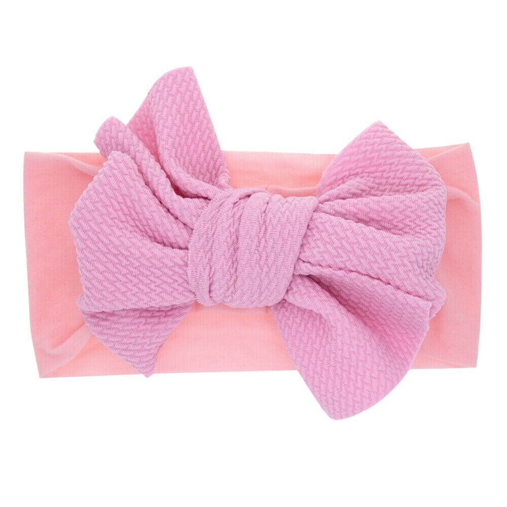 Baby Toddler Turban Headband - Floral Pattern Cotton Bow Hair Band Accessories: Pink