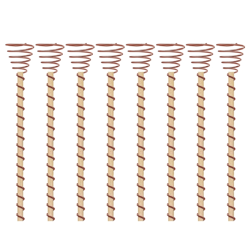 Piquets plantes jardin d'électroculture, fil cuivre pour Support d'antenne jardin, piquet bois plante 6/8/10: Or