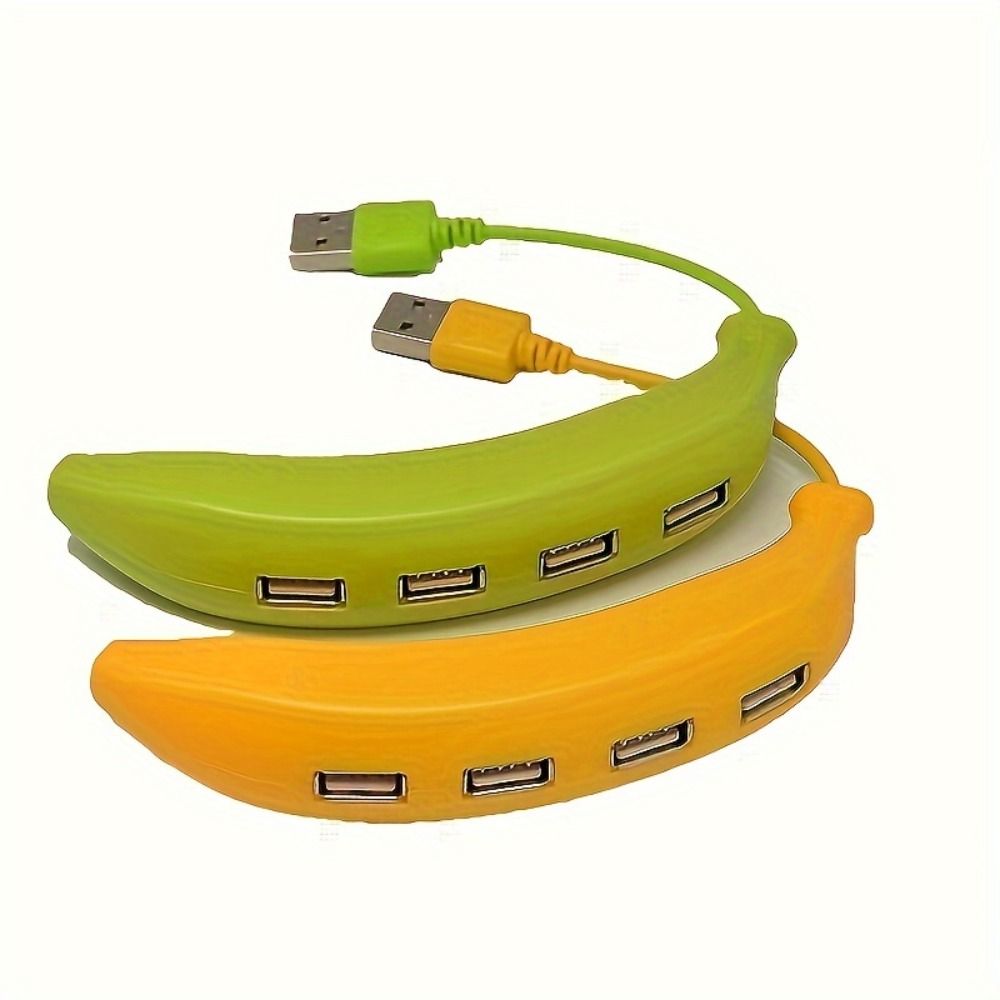 Hub usb portátil em formato de banana, adaptador multiportas usb 3.0 2.0 4 portas usb, divisor de portas usb para pen drive.