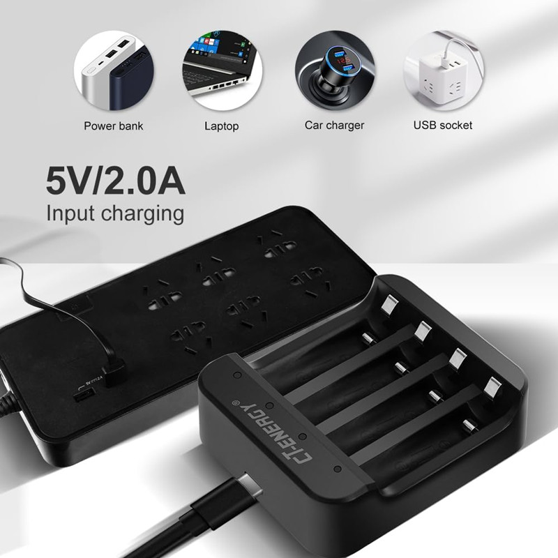 Oplaadbare Aa Lithium Batterij Oplader Snellader Voor 1.5V Oplaadbare Dubbele Aa Of Triple Aaa Lithium Batterijen