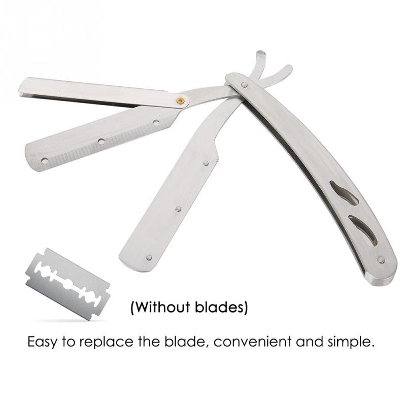 Barber Blade Straight Edge Razor Stainless Steel Salon safety Folding Shaving Hair Cutting Clipper Colorful Shaving Tool