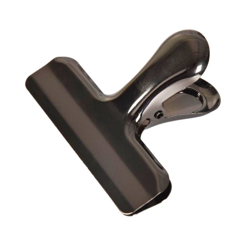 Pince à papier en acier inoxydable, grande pince à papier taureau, charnière colorée, Clips de fichiers, fournitures de bureau pour reçu, Document, sac alimentaire HX6A: Gun Metal