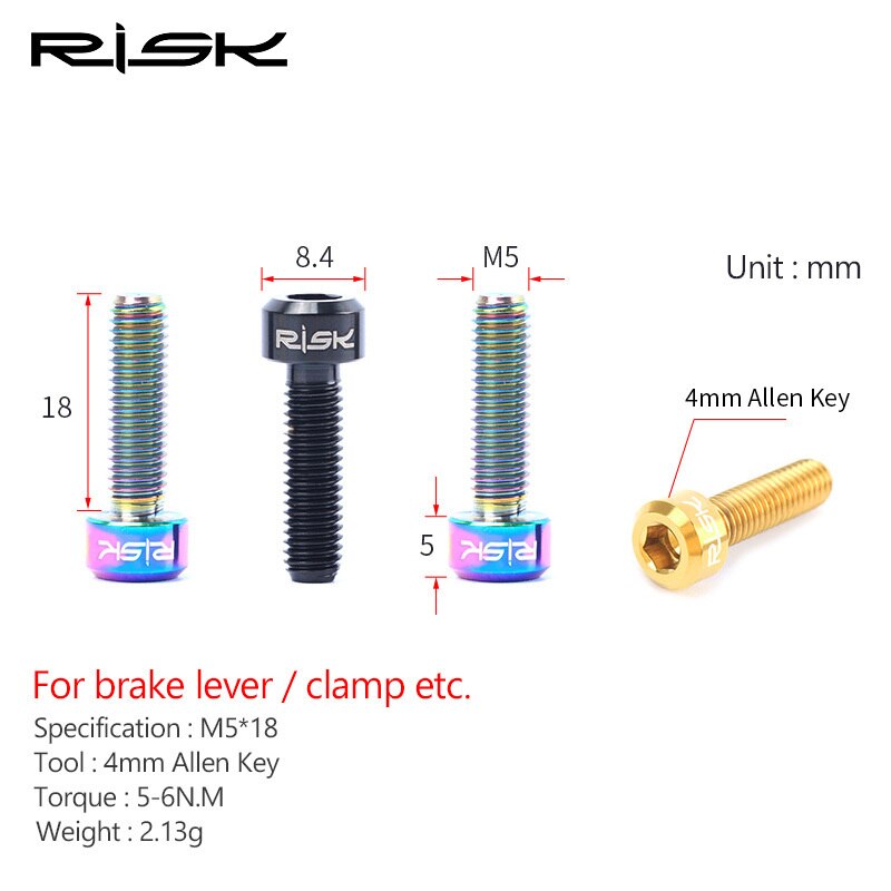 2 stücke M5x18mm Fahrrad Bremshebel Schrauben Titan Legierung Hohl Rabatt Bremse Befestigt Schraube Mountainbike Sitz Post Klemme bolzen