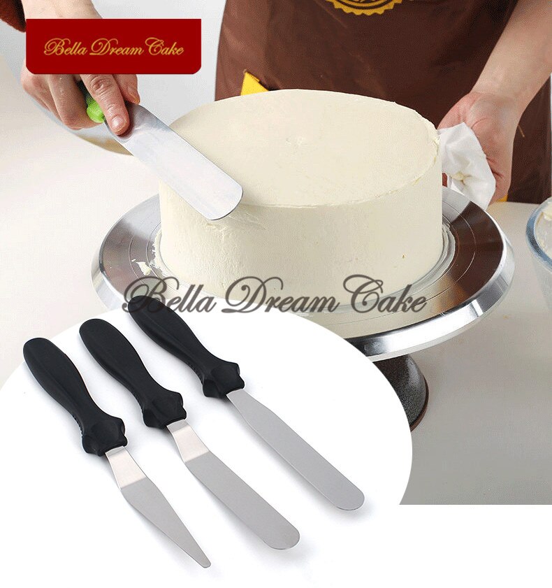 4" Stainless Steel Cake Spatula Buttercream Icing Frosting Knife Pastry Cake Smoother Cake Decorating Tools Baking Accessories