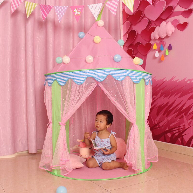 Portatile Tenda Del Gioco Del bambino Giocattoli per Bambini Tenda bambini interno all'aperto principessa castello wigwam Di Natale Regalo Di Compleanno per I Bambini